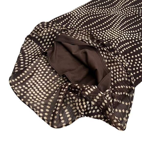 Vintage Dressbarn Polkadot Midi Slip Dress Brown 8 Bias Cut‎ 90s Y2K Whimsygoth - Picture 5 of 11